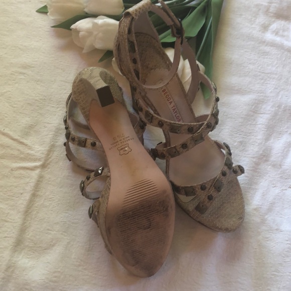 REBECCA TAYLOR Snakeskin Studded Pumps - Picture 5 of 8